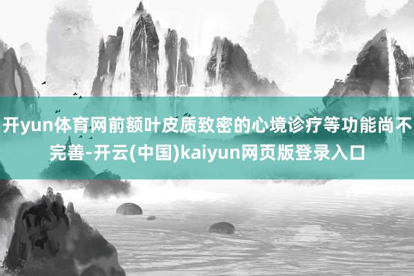开yun体育网前额叶皮质致密的心境诊疗等功能尚不完善-开云(中国)kaiyun网页版登录入口