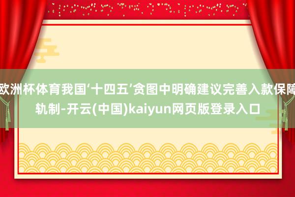欧洲杯体育我国‘十四五’贪图中明确建议完善入款保障轨制-开云(中国)kaiyun网页版登录入口