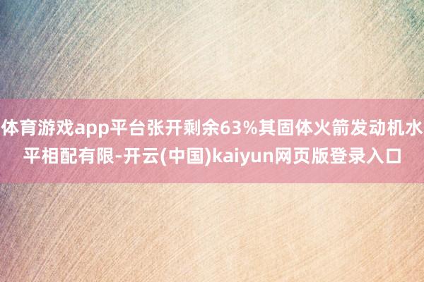 体育游戏app平台张开剩余63%其固体火箭发动机水平相配有限-开云(中国)kaiyun网页版登录入口